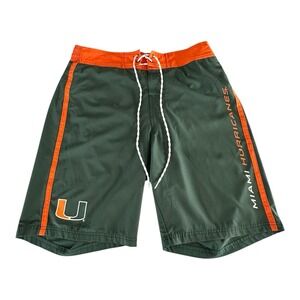 Miami Hurricanes Genuine College Sports Swimsuit Men's Dark Green‎ Size Large